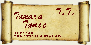 Tamara Tanić vizit kartica
